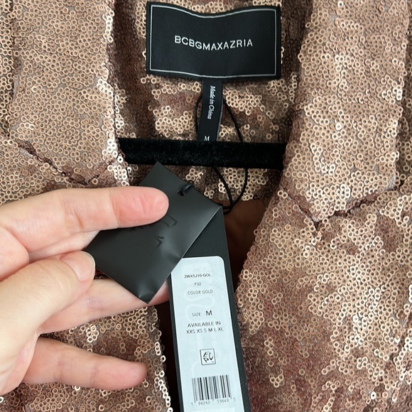 Revolve BCBGMAXAZRIA Sequin Blazer Dress in Gold M BCBG Maxazria - Picture 4 of 5